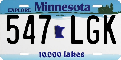 MN license plate 547LGK