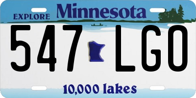 MN license plate 547LGO