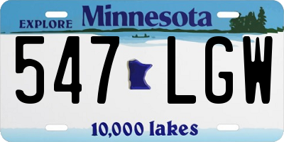 MN license plate 547LGW