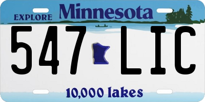MN license plate 547LIC