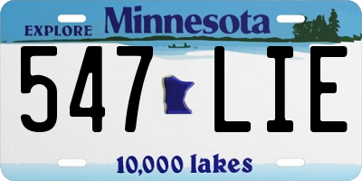 MN license plate 547LIE