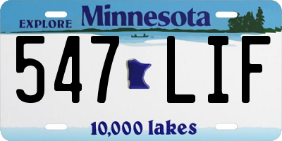 MN license plate 547LIF