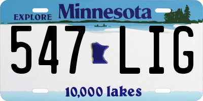 MN license plate 547LIG