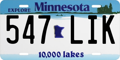MN license plate 547LIK