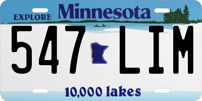 MN license plate 547LIM
