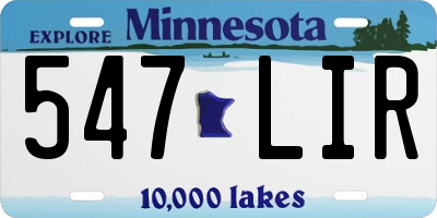 MN license plate 547LIR