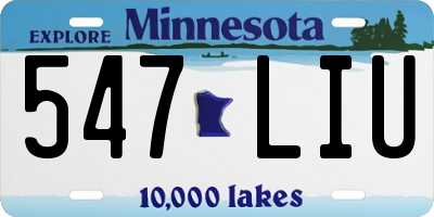 MN license plate 547LIU