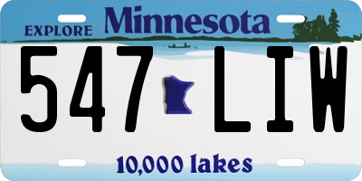 MN license plate 547LIW