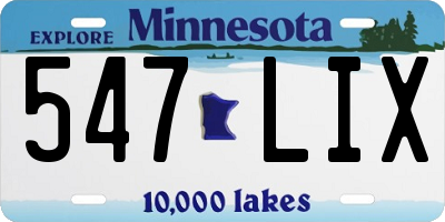 MN license plate 547LIX