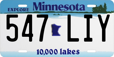 MN license plate 547LIY