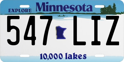 MN license plate 547LIZ