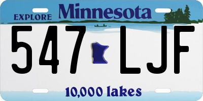 MN license plate 547LJF