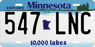 MN license plate 547LNC