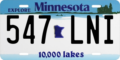 MN license plate 547LNI