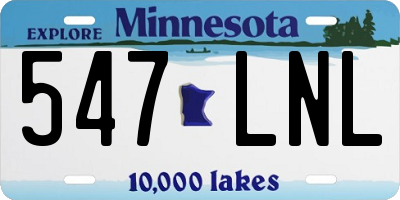 MN license plate 547LNL