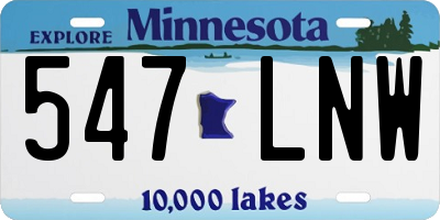 MN license plate 547LNW