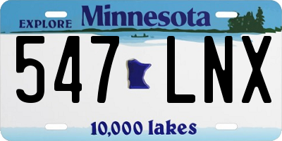 MN license plate 547LNX