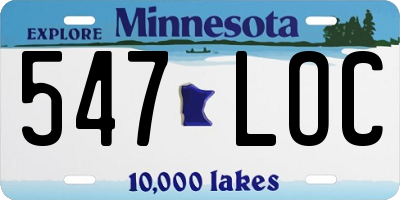 MN license plate 547LOC