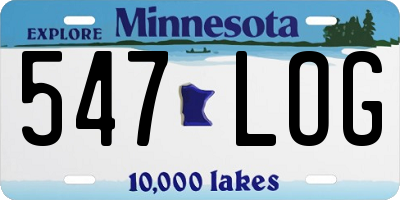 MN license plate 547LOG