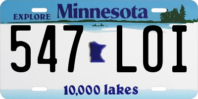 MN license plate 547LOI