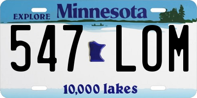 MN license plate 547LOM