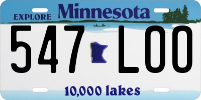 MN license plate 547LOO
