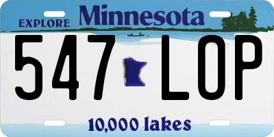 MN license plate 547LOP