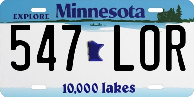 MN license plate 547LOR