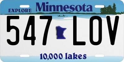 MN license plate 547LOV