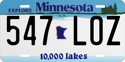 MN license plate 547LOZ