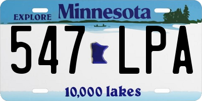 MN license plate 547LPA