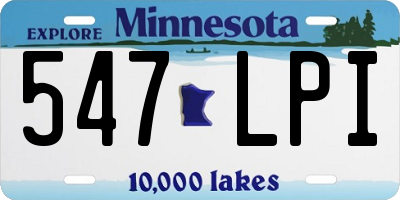 MN license plate 547LPI