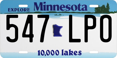 MN license plate 547LPO