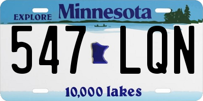 MN license plate 547LQN