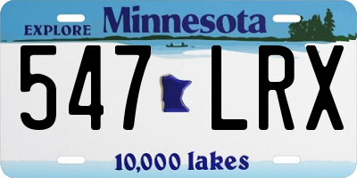 MN license plate 547LRX