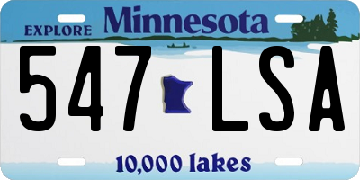 MN license plate 547LSA