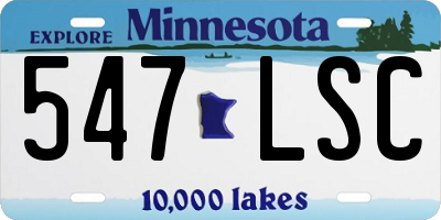 MN license plate 547LSC