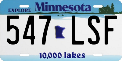 MN license plate 547LSF