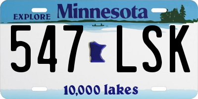 MN license plate 547LSK