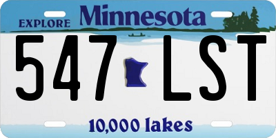 MN license plate 547LST