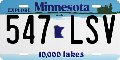 MN license plate 547LSV
