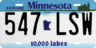 MN license plate 547LSW
