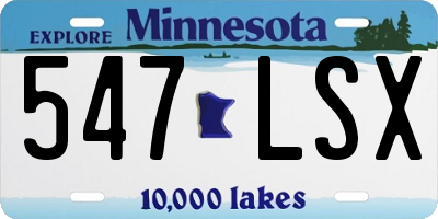 MN license plate 547LSX