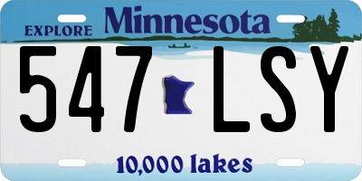 MN license plate 547LSY