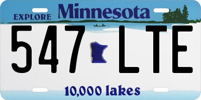 MN license plate 547LTE