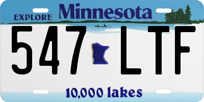 MN license plate 547LTF