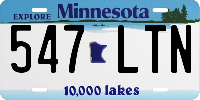 MN license plate 547LTN