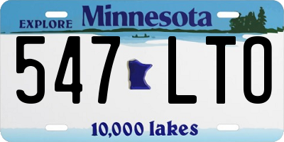MN license plate 547LTO