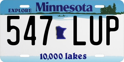 MN license plate 547LUP