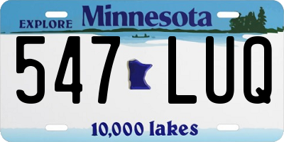 MN license plate 547LUQ